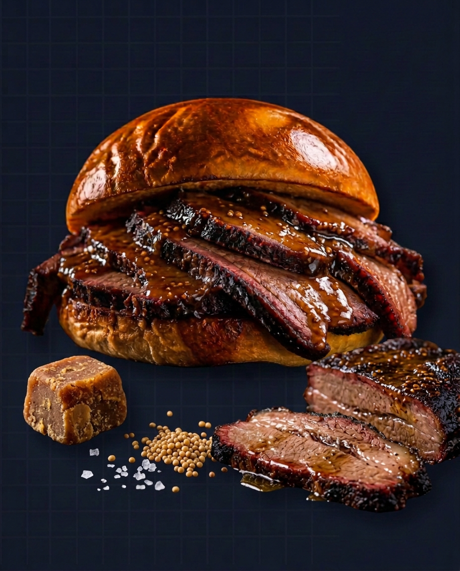 Brisket Ahumado en Reducción de Ron Añejo & Panela listo para servir