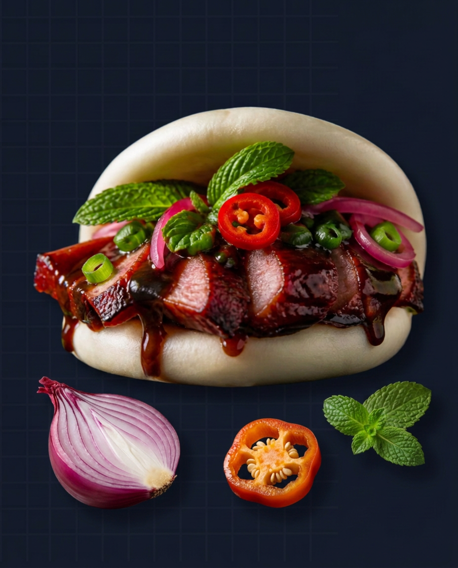 Char Siu Bao Sandwich listo para servir