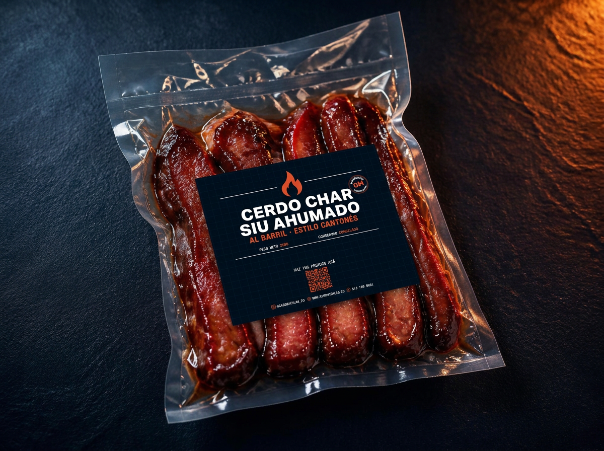 Cerdo Char Siu ahumado empacada al vacío