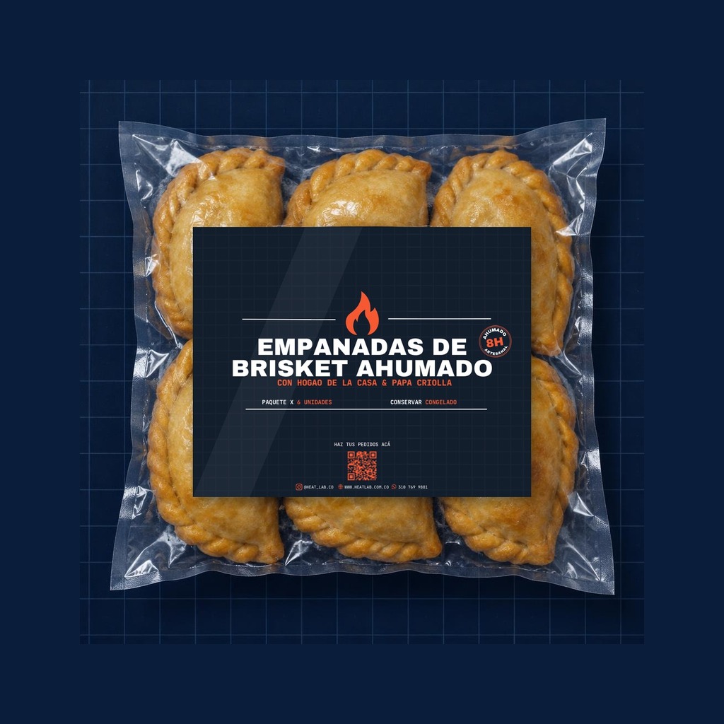 EMPANADAS DE BRISKET AHUMADO (PACK X 6 UNIDADES) empacadas al vacío con sus salsas