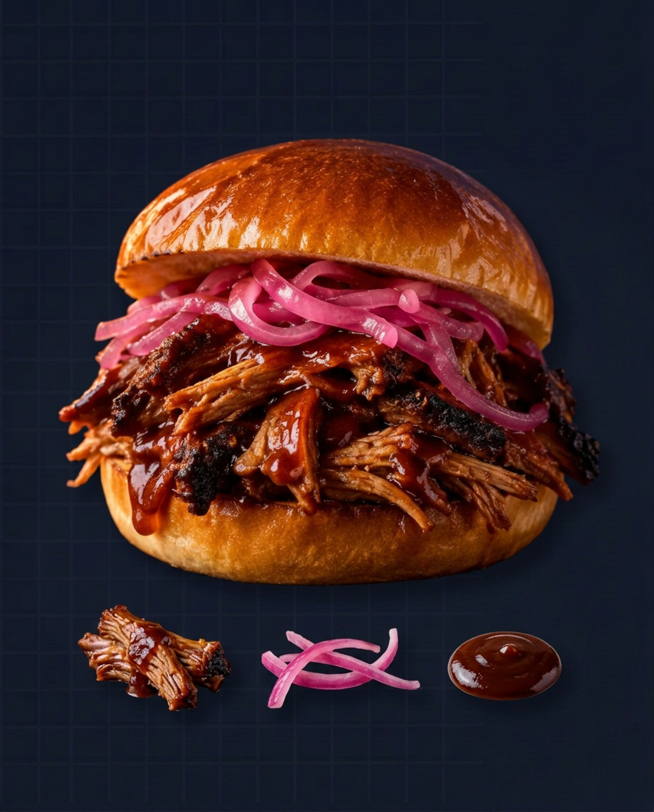 Pulled Rib BBQ de la Casa listo para servir